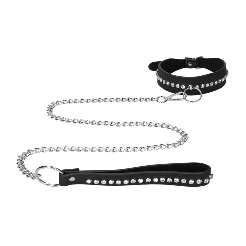 Ouch! Collier-Laisse à Strass Diamond Studded Noir